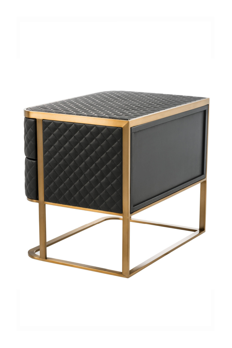 Black Leather Side Table | Eichholtz Monfort | OROA TRADE