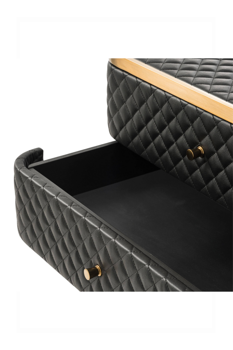 Black Leather Side Table | Eichholtz Monfort | OROA TRADE
