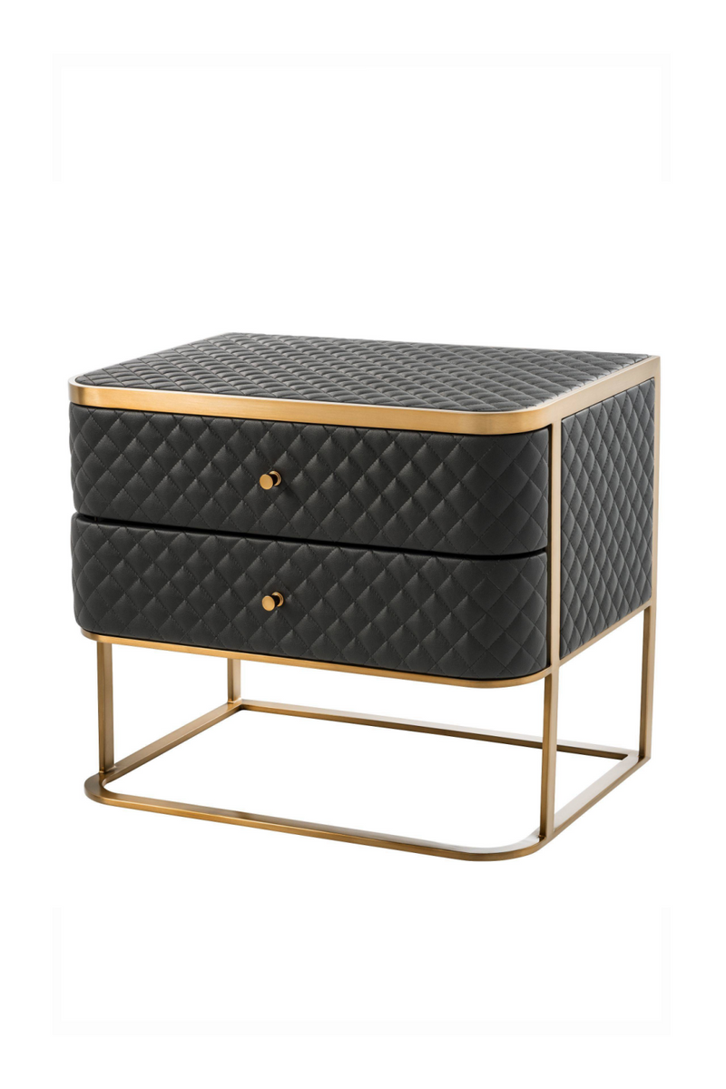 Black Leather Side Table | Eichholtz Monfort | OROA TRADE