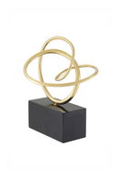Black Granite Base Abstract Polished Brass Object | Eichholtz Frank