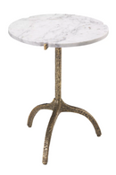 White Marble Brass Side Table | Eichholtz Cortina | Oroatrade.com