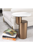 Copper Pedestal Marble Side Table | Eichholtz Tosca | OROA TRADE