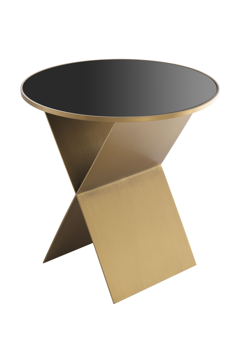 Round Brass X-Legged Side Table S | Eichholtz Fitch | OROA TRADE