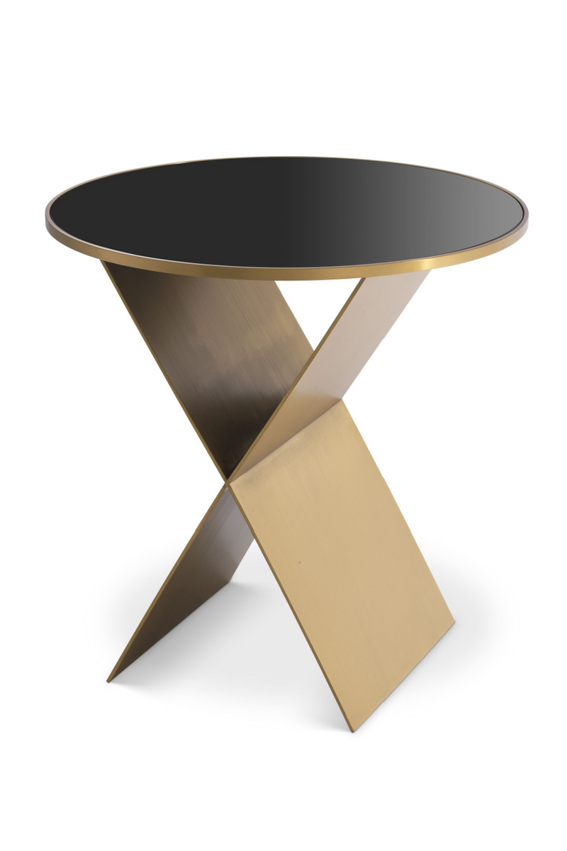 Round Brass X-Legged Side Table S | Eichholtz Fitch | OROA TRADE