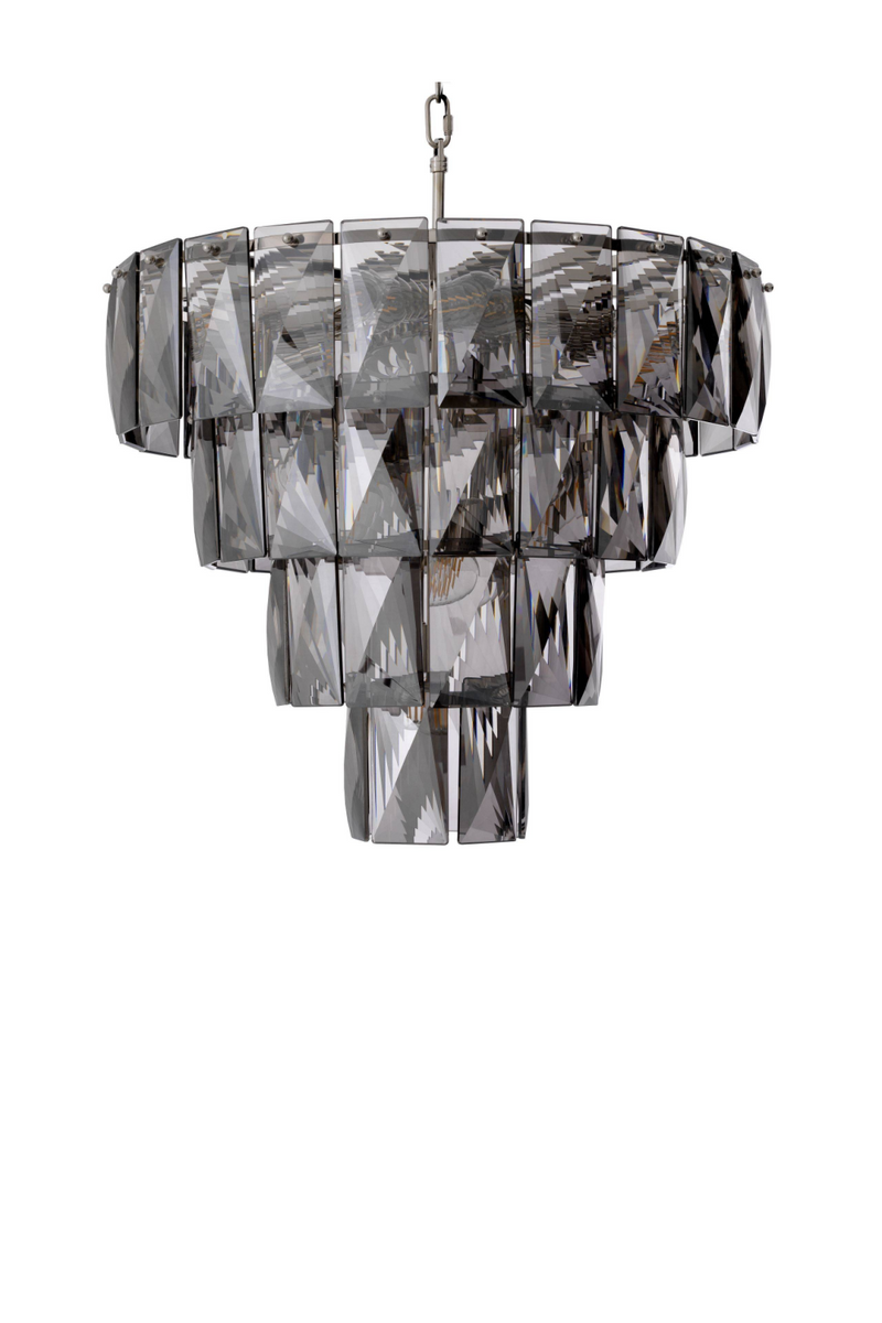 Nickel Smoked Glass Chandelier | Eichholtz Amazone S | OROA TRADE