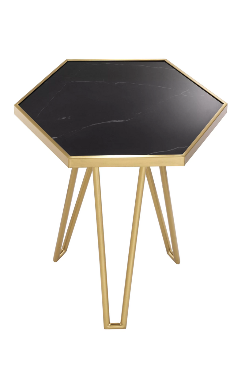 Hexagonal Brass Leg Side Table | Eichholtz Samson | Oroatrade.com