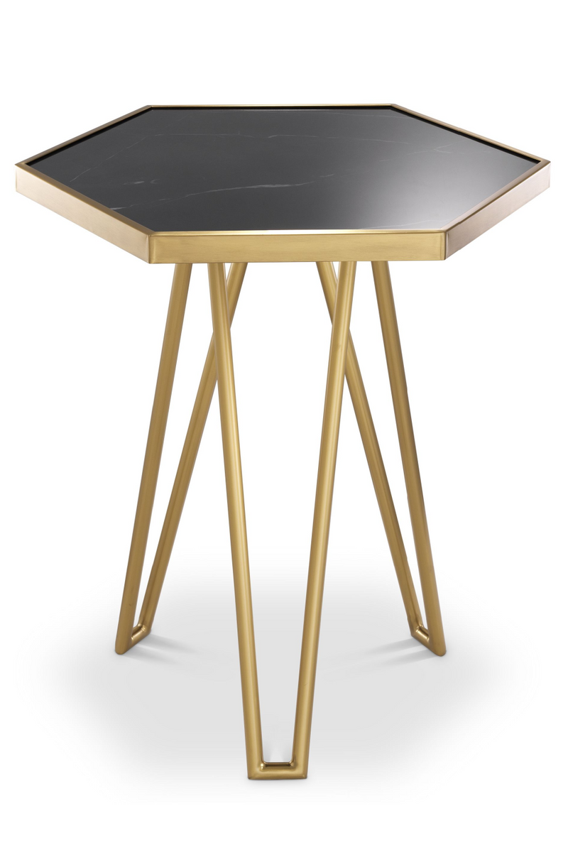 Hexagonal Brass Leg Side Table | Eichholtz Samson | Oroatrade.com