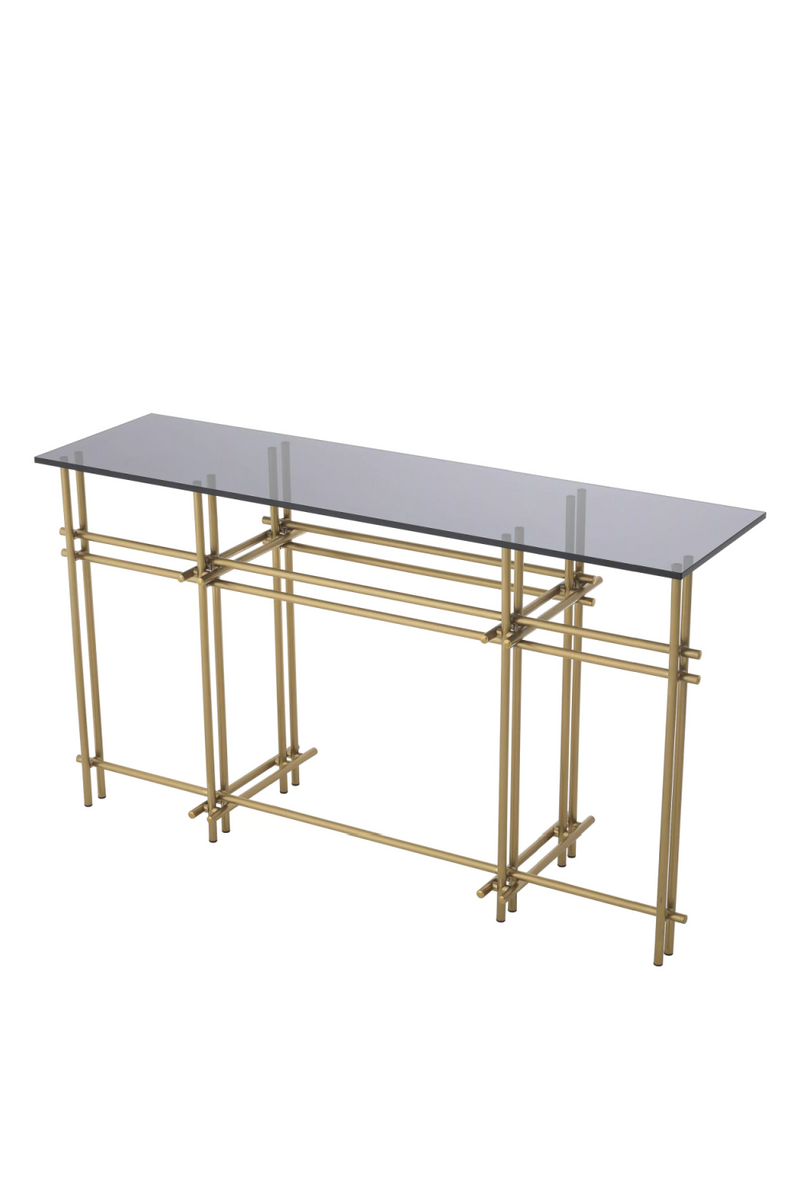 Smoked Glass Brass Console Table | Eichholtz Quinn | OROA TRADE