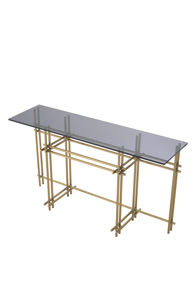 Smoked Glass Brass Console Table | Eichholtz Quinn | OROA TRADE