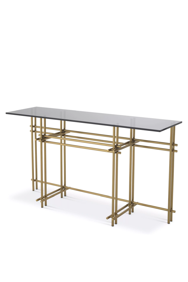 Smoked Glass Brass Console Table | Eichholtz Quinn | OROA TRADE