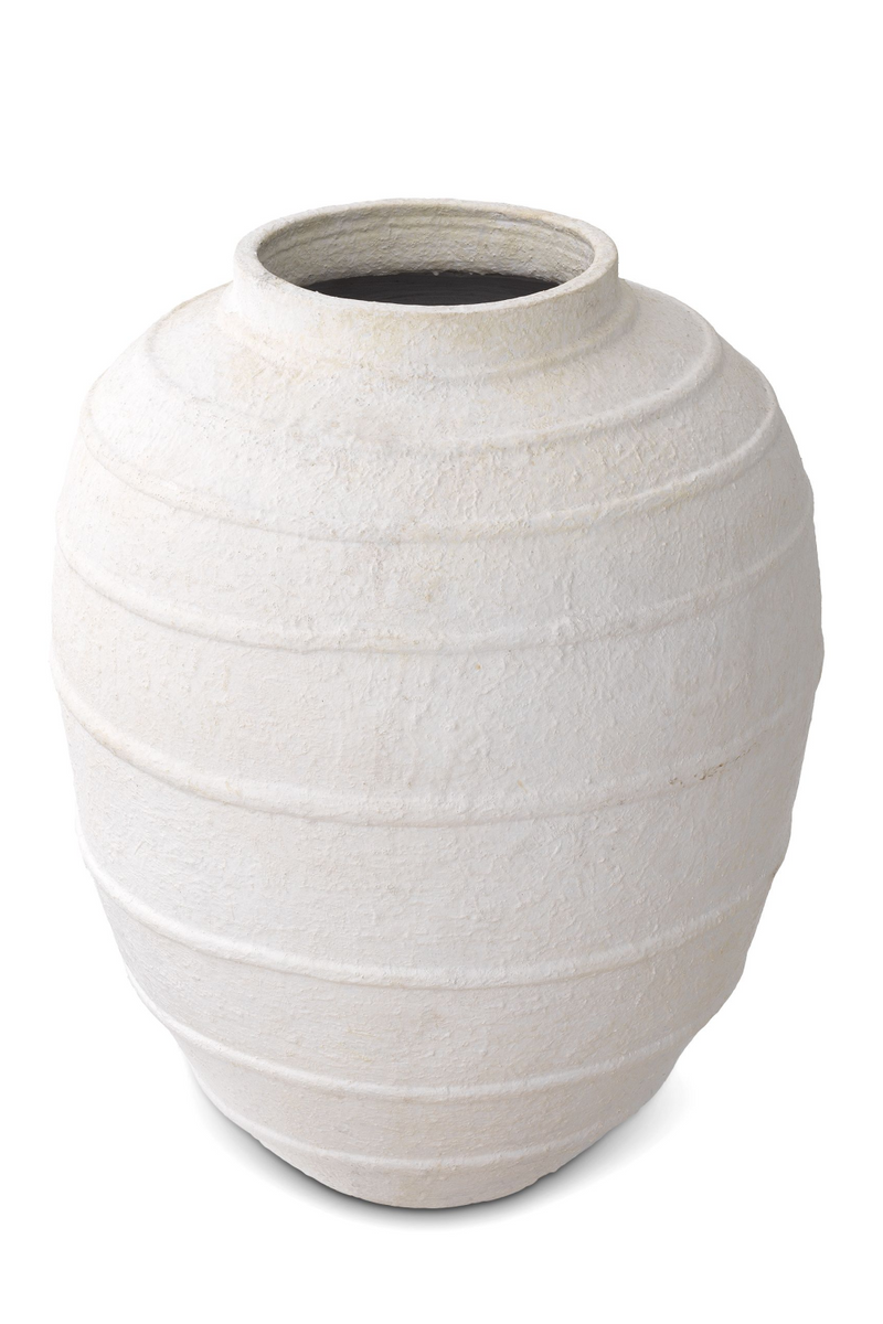 White Handmade Clay Vase | Eichholtz Romane | OROA TRADE