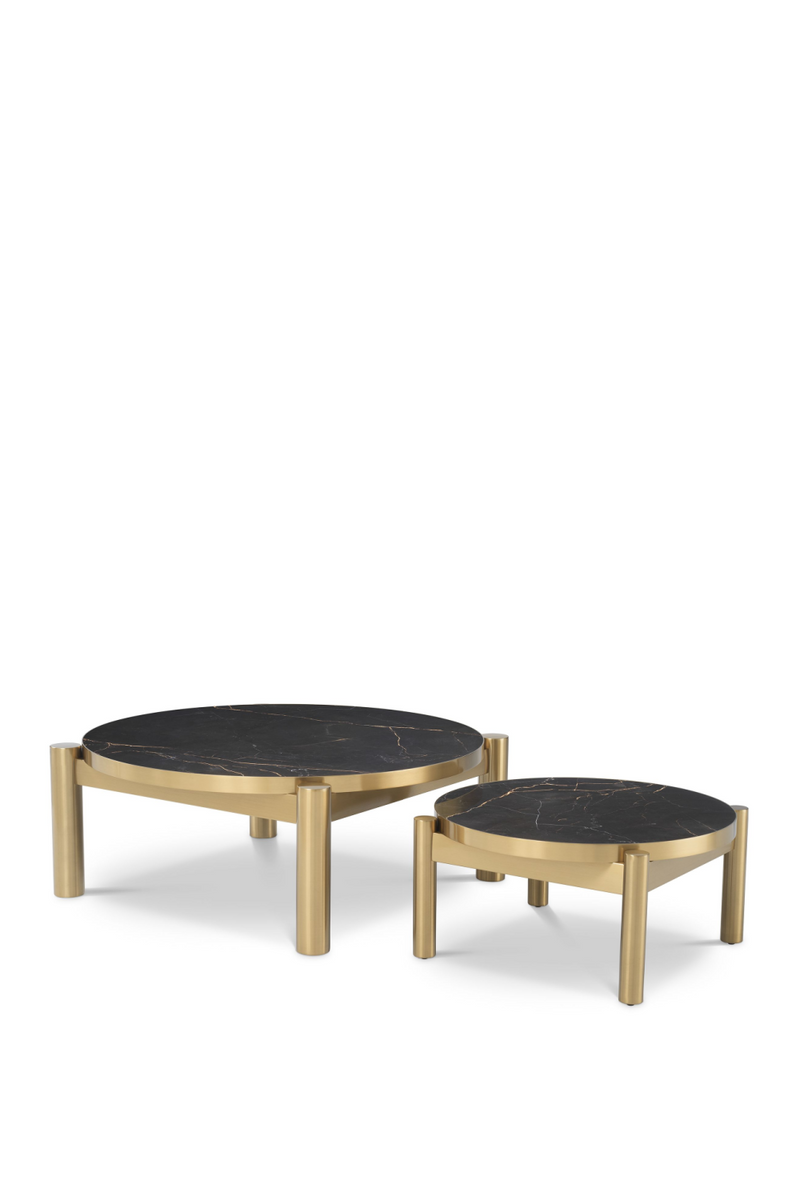 Brass Ceramic Marble Coffee Table Set | Eichholtz Quest | OROA TRADE