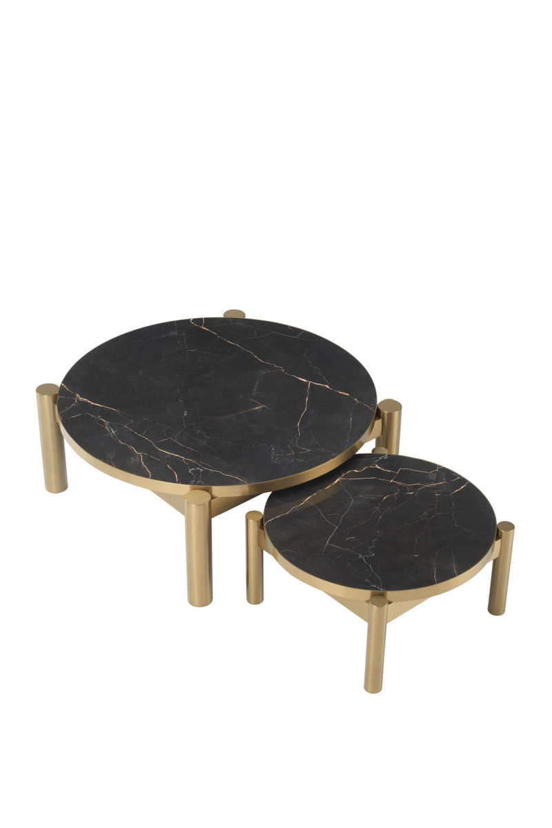 Brass Ceramic Marble Coffee Table Set | Eichholtz Quest | OROA TRADE