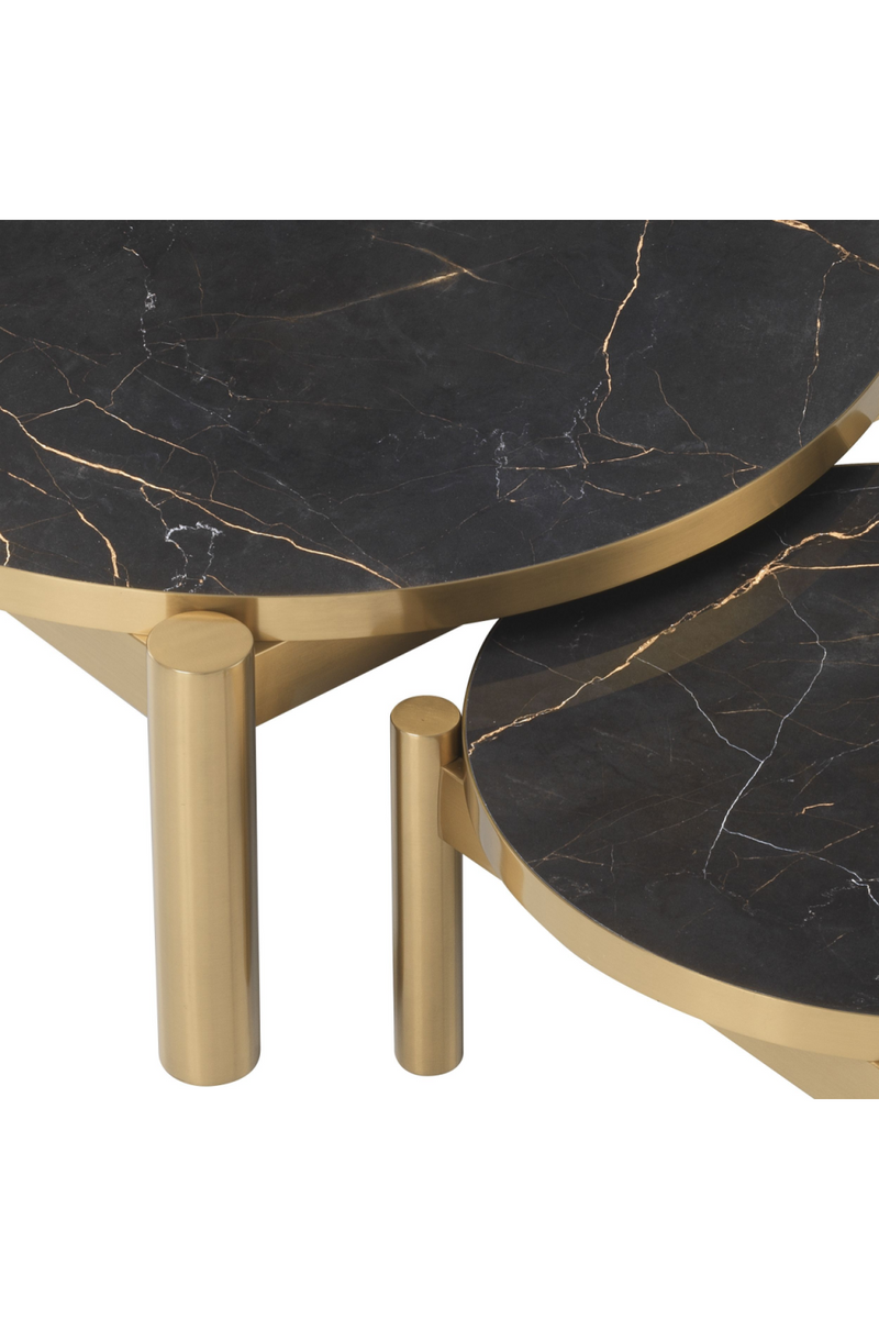 Brass Ceramic Marble Coffee Table Set | Eichholtz Quest | OROA TRADE