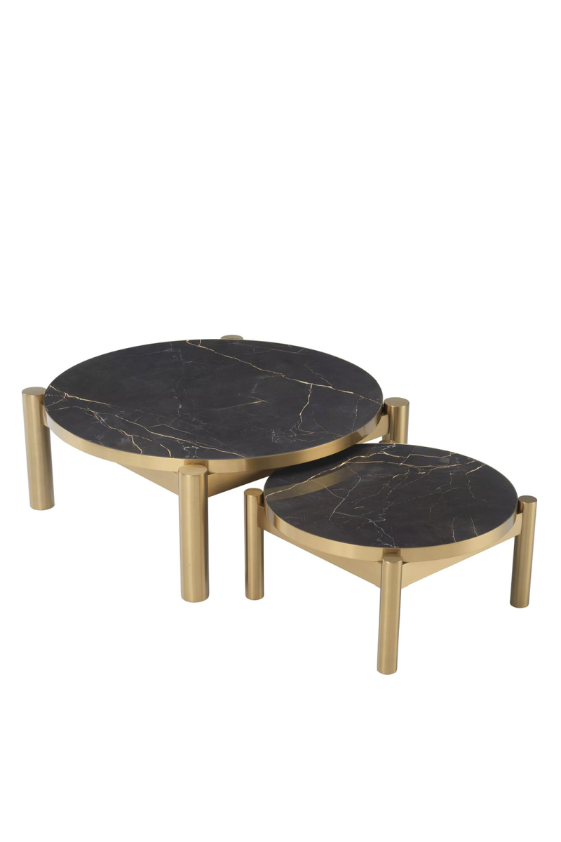 Brass Ceramic Marble Coffee Table Set | Eichholtz Quest | OROA TRADE