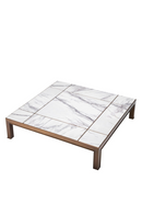 White Marble Brass Coffee Table | Eichholtz Tardieu |