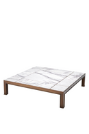 White Marble Brass Coffee Table | Eichholtz Tardieu |