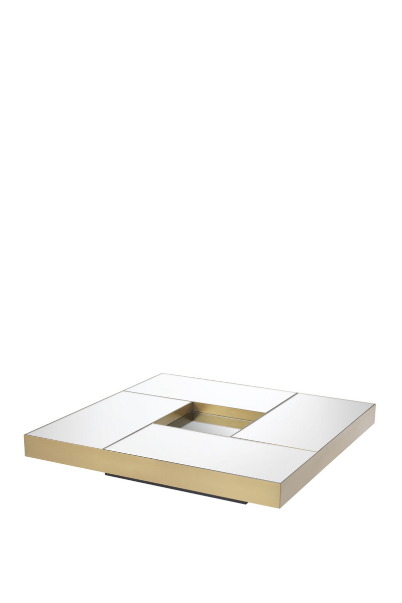 Brass Mirror Glass Pedestal Coffee Table | Eichholtz Allure | OROA TRADE