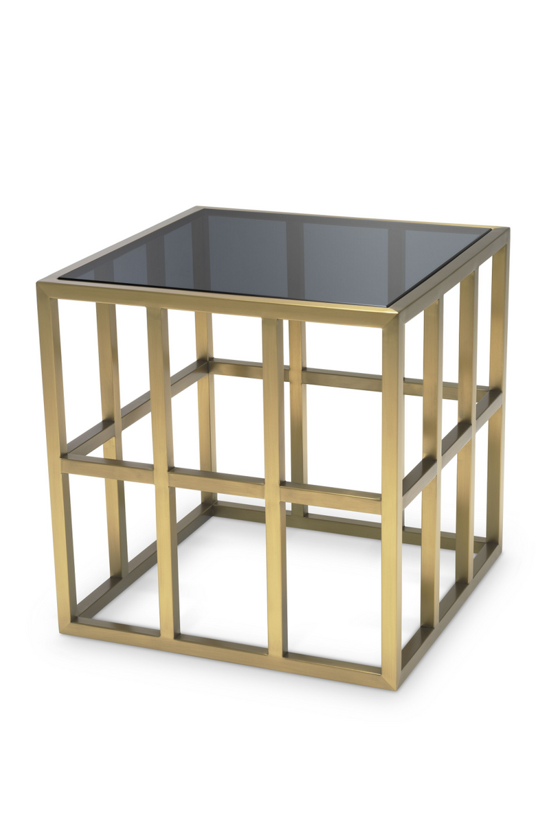 Brushed Brass Geometric Side Table | Eichholtz Lazare | Oroatrade.com