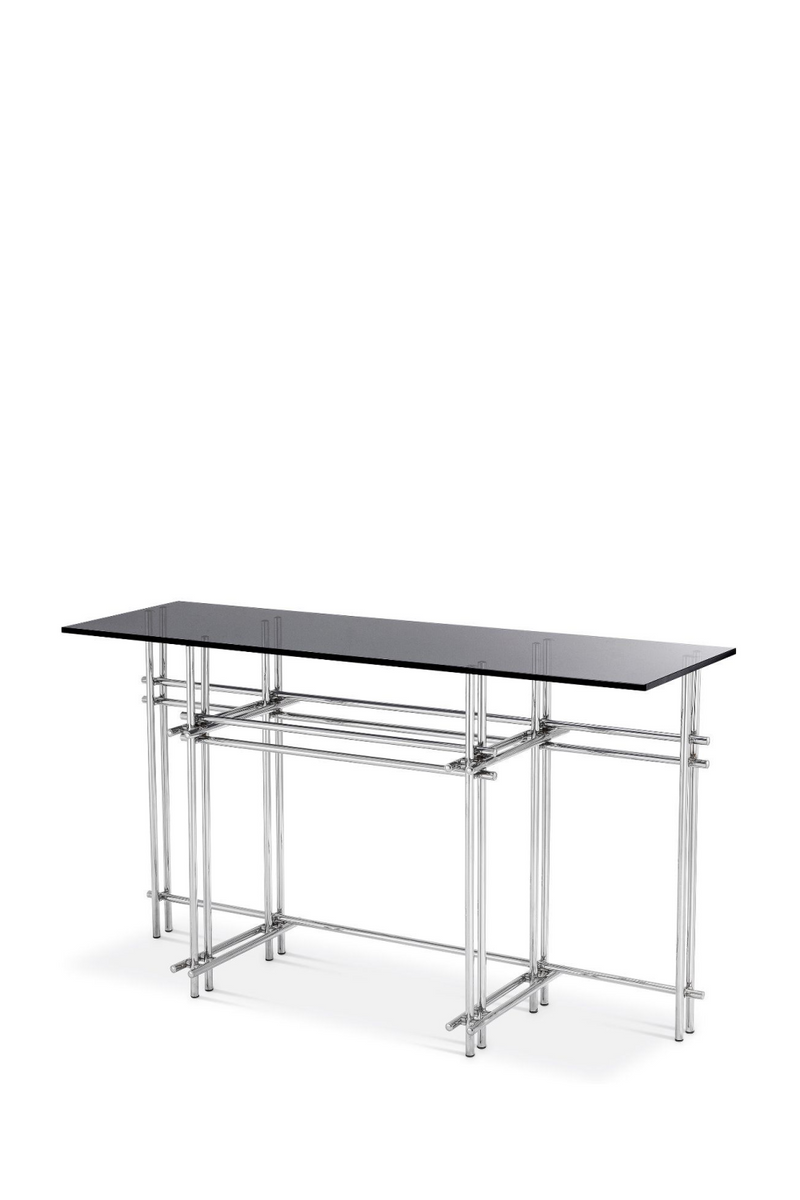 Smoked Glass Steel Console Table | Eichholtz Quinn | Oroatrade.com