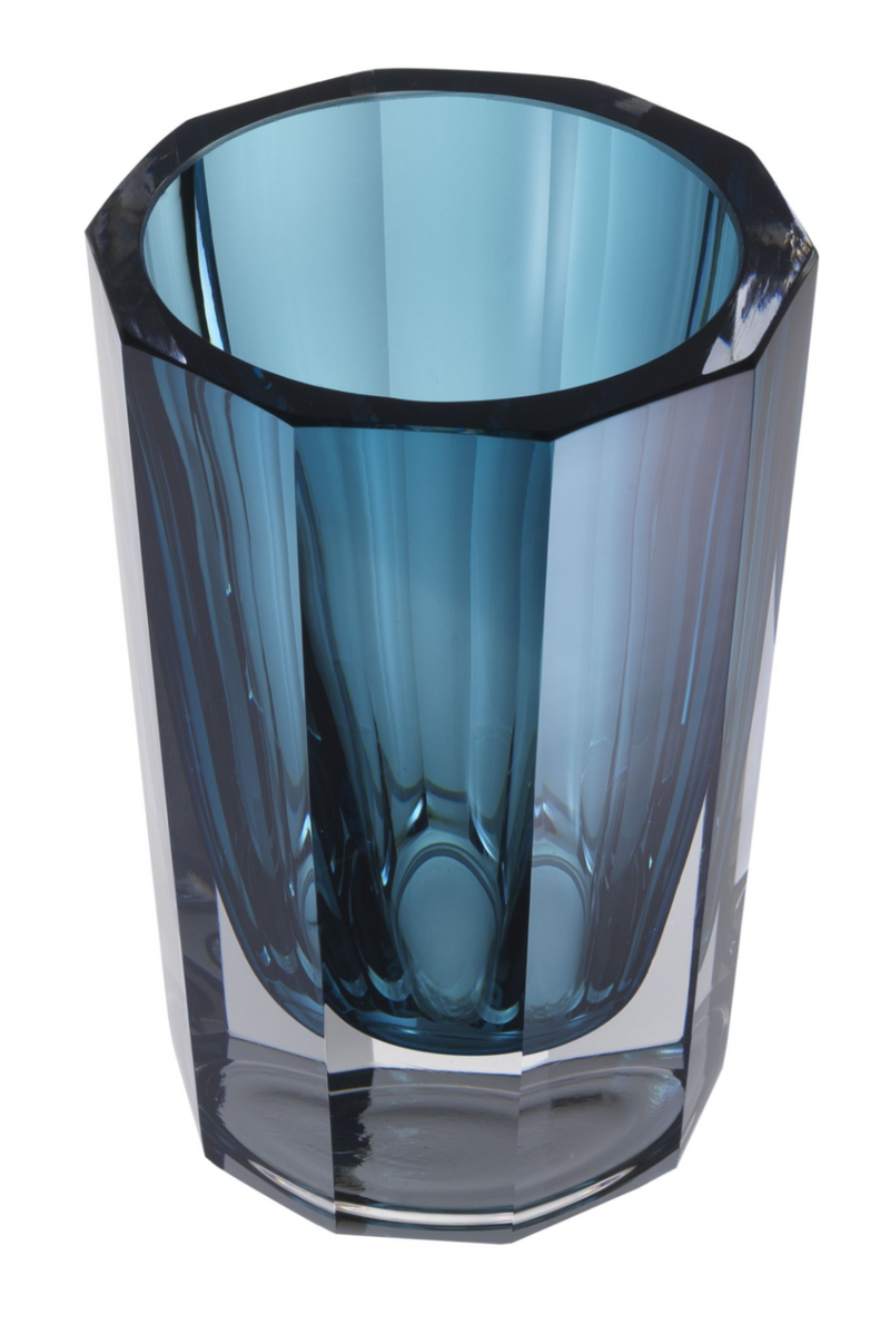 Blue Octagonal Glass Vase | Eichholtz Chavez L | OROA TRADE
