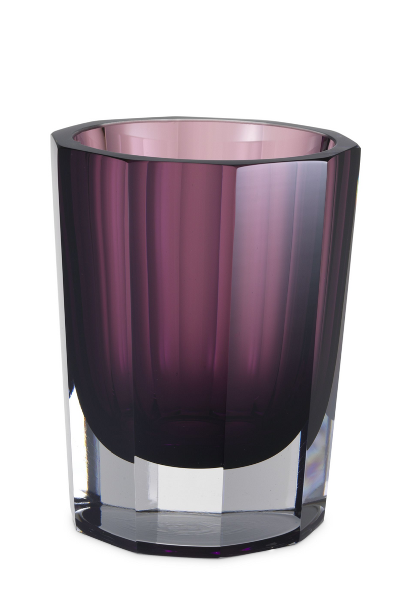 Purple Octagonal Glass Vase | Eichholtz Chavez S | OROA TRADE