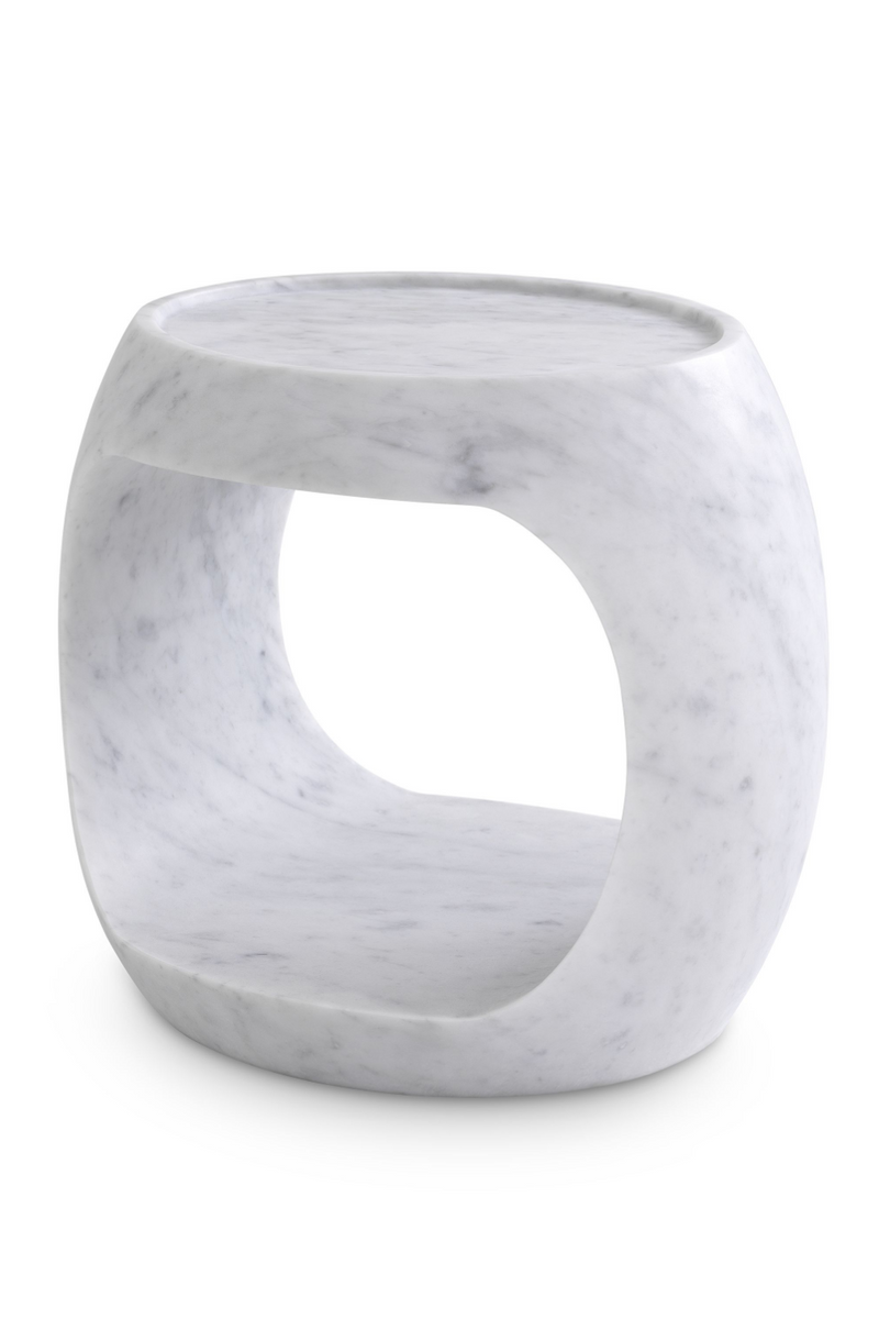 White Marble Round Side Table | Eichholtz Clipper Low | OROA TRADE