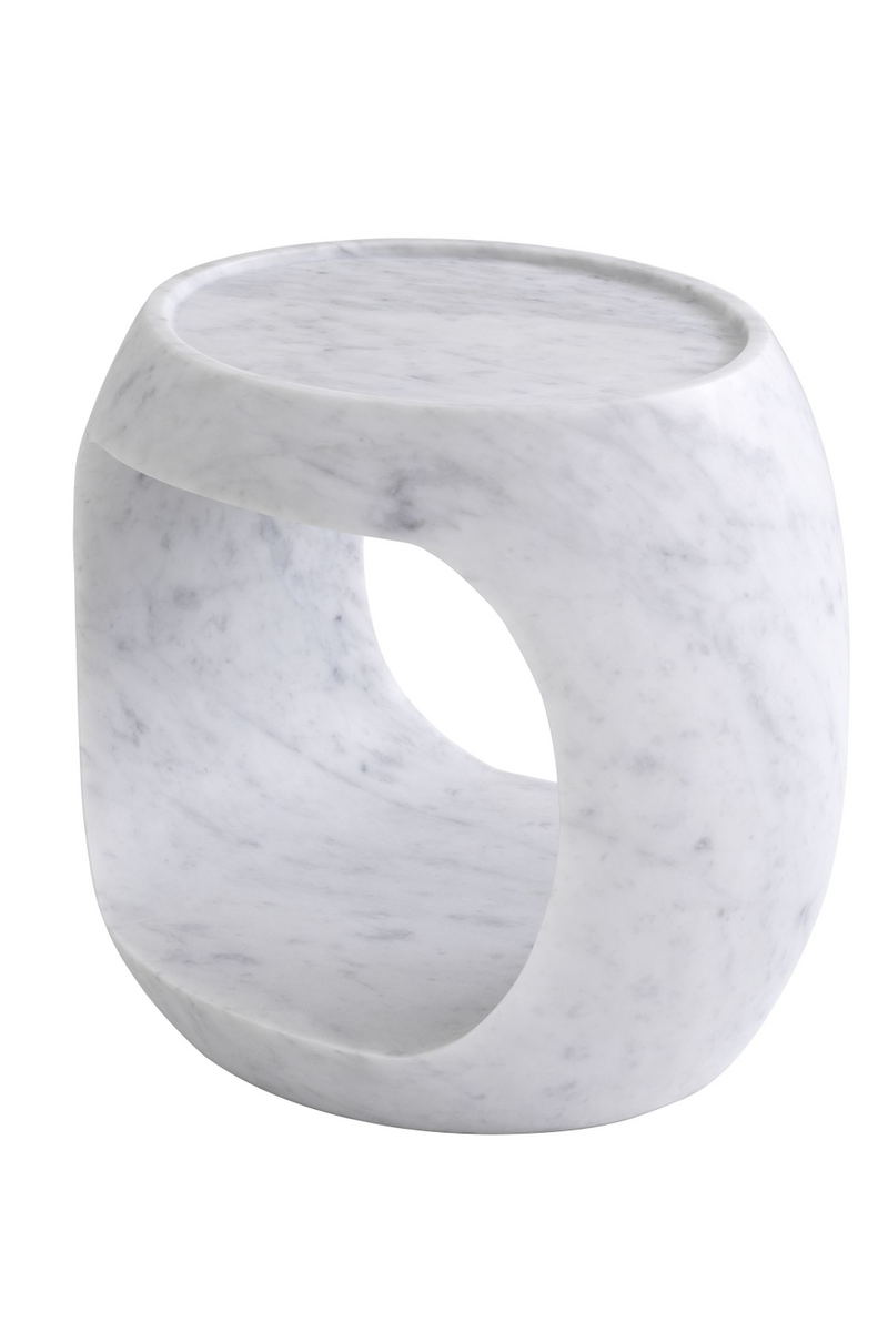 White Marble Round Side Table | Eichholtz Clipper Low | OROA TRADE