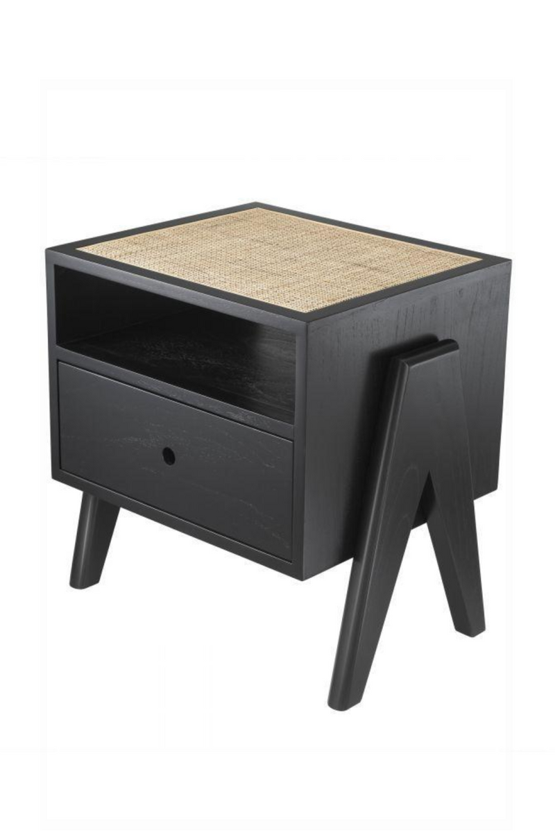 Black Rattan Bedside Table | Eichholtz Latour | OROA TRADE