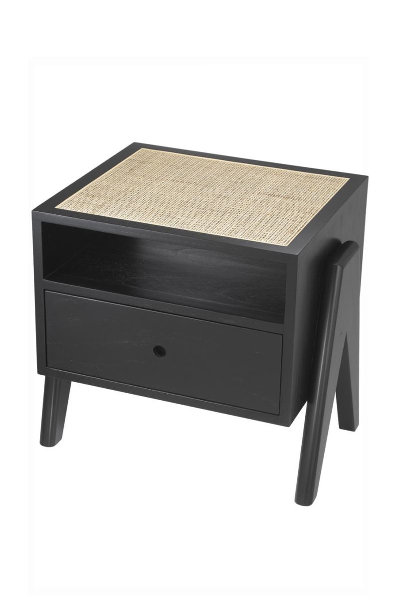 Black Rattan Bedside Table | Eichholtz Latour | OROA TRADE