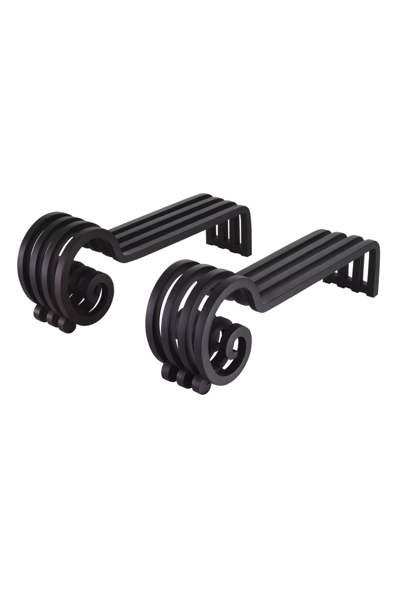 Black Curled Andiron Set (2) | Eichholtz Mardor | OROATRADE.com