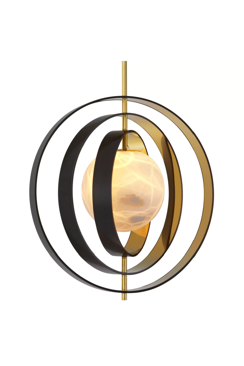 Gold Ringed Alabaster Chandelier | Eichholtz Pearl | OROA TRADE