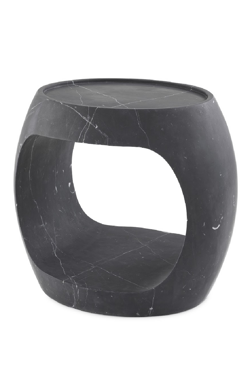 Black Marble Round Side Table | Eichholtz Clipper Low | OROA TRADE