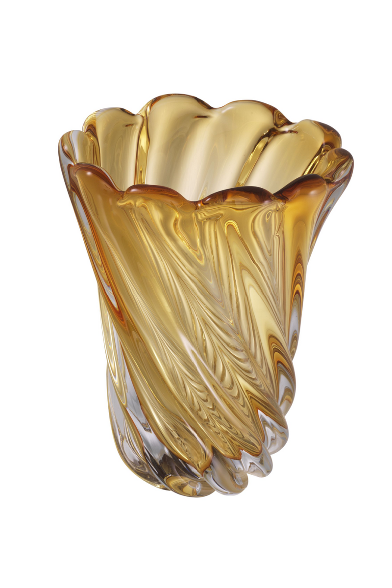 Yellow Swirling Glass Vase | Eichholtz Contessa - S | OROA TRADE