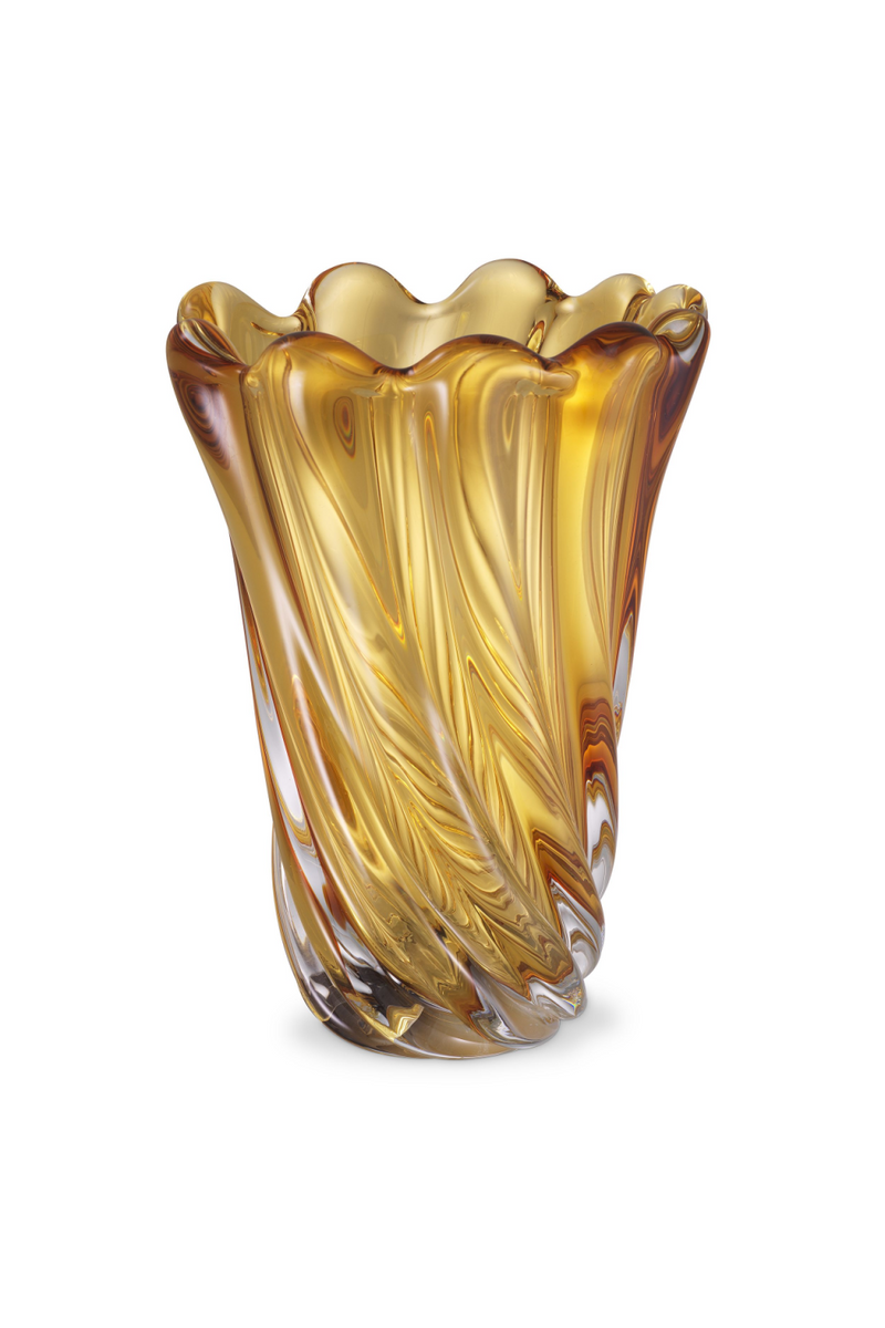 Yellow Swirling Glass Vase | Eichholtz Contessa - L | OROA TRADE
