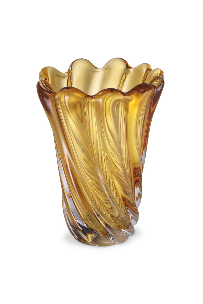 Yellow Swirling Glass Vase | Eichholtz Contessa - L | OROA TRADE