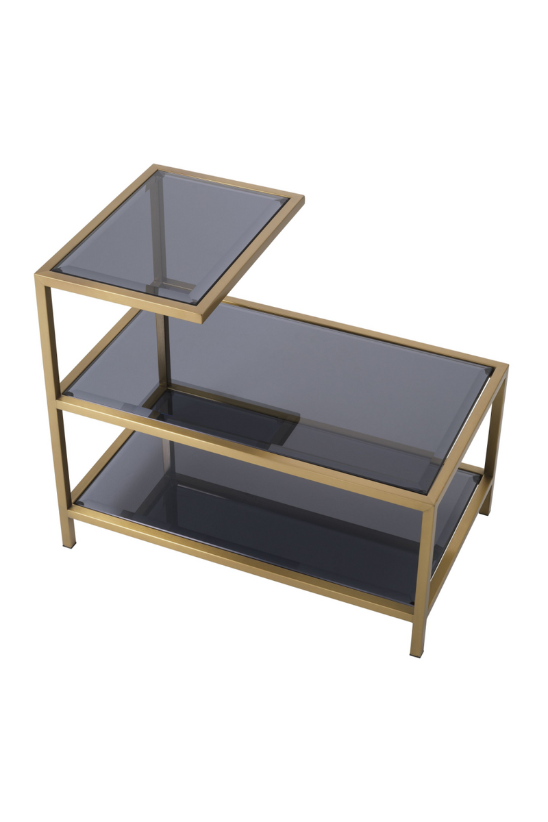 Brass Frame Smoked Glass Side Table | Eichholtz Octava | OROA TRADE