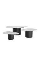 White Ceramic Marble Coffee Table Set (3) | Eichholtz Zane | OROA TRADE