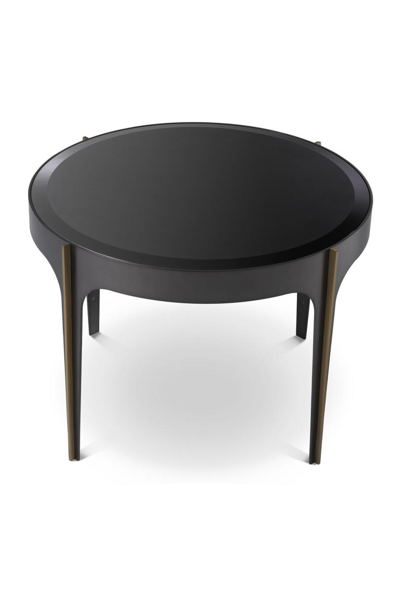 Brass Accent Black Glass Side Table | Eichholtz Artemisa | OROA TRADE