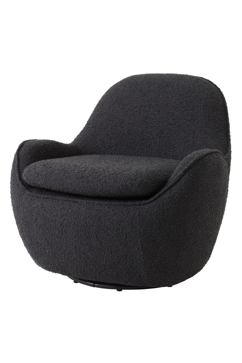Black Bouclé Swivel Accent Chair | Eichholtz Cupido | Oroatrade.com