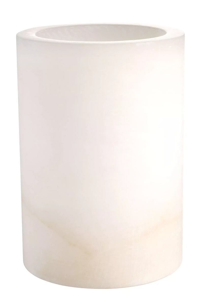 Cylindrical Translucent Alabaster Candle Holder | Eichholtz Mercer | Oroatrade.com