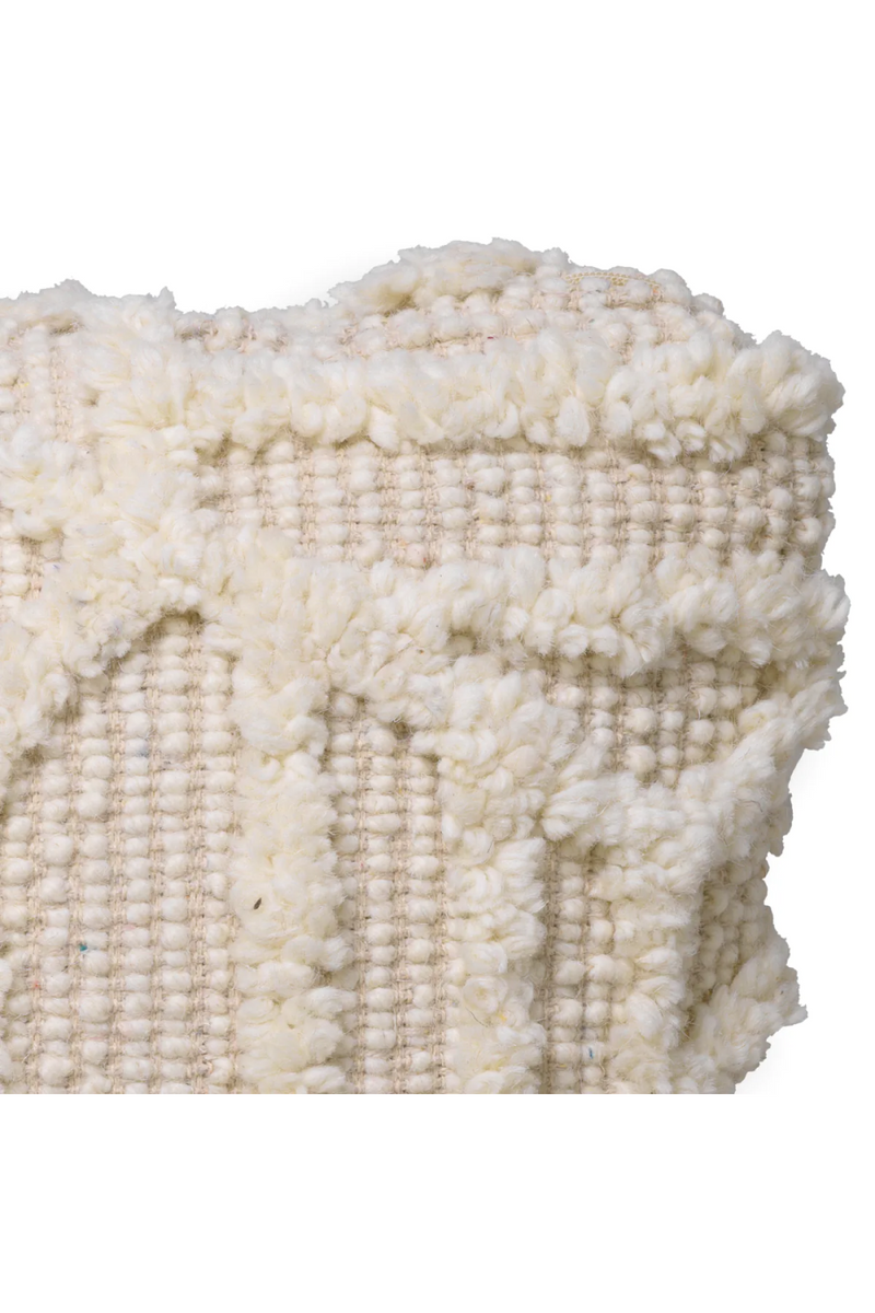 Embossed White Wool Cushion | Eichholtz San Juan | Oroatrade.com