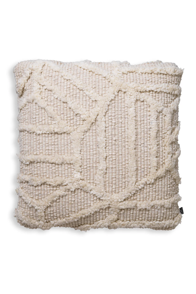 Embossed White Wool Cushion | Eichholtz San Juan | Oroatrade.com