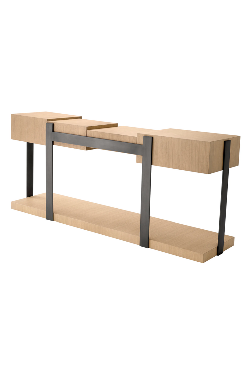 Oak Geometrical Console Table | Eichholtz Nerone | Oroa Trade