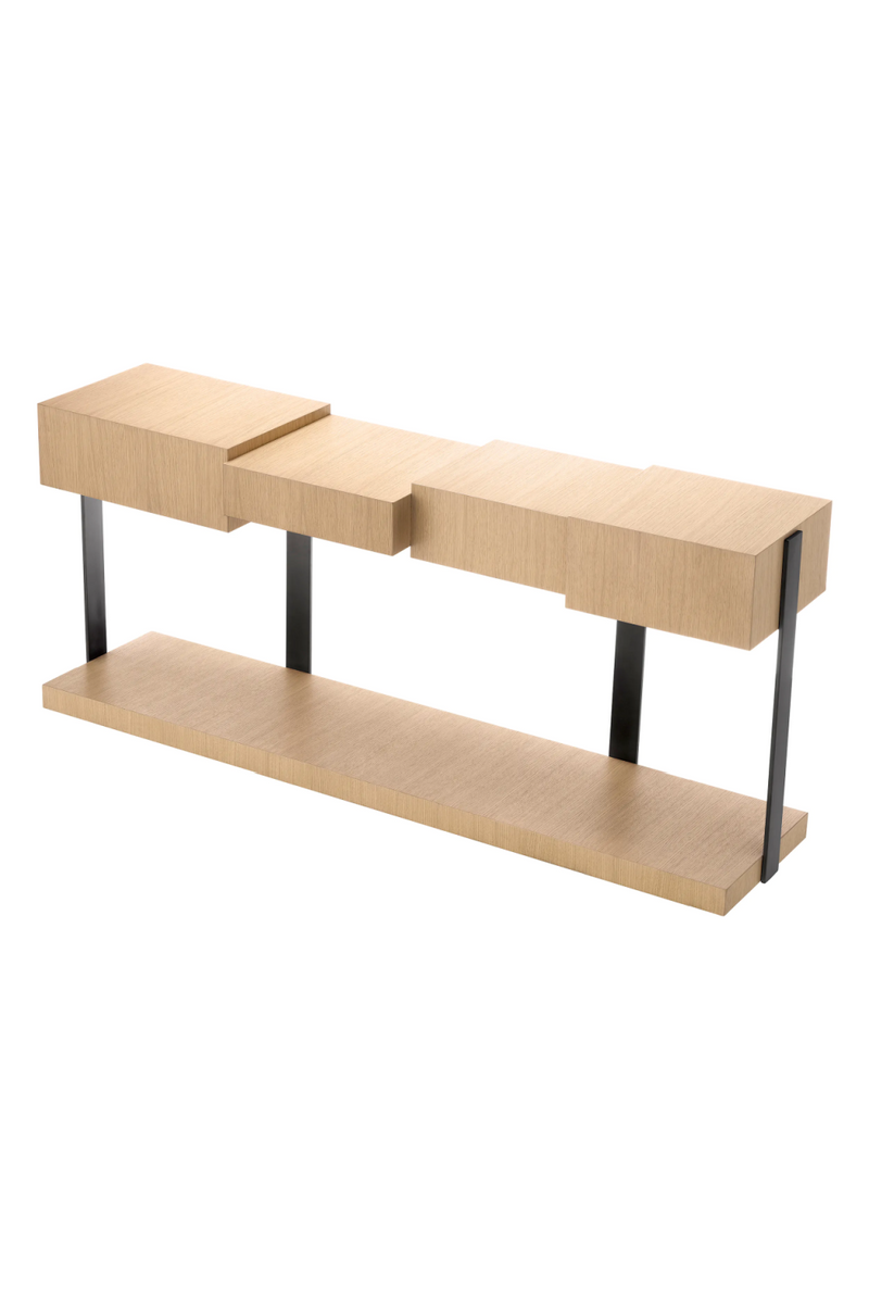 Oak Geometrical Console Table | Eichholtz Nerone | Oroa Trade