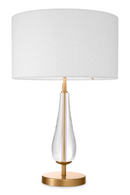 White Bouclé Shade Table Lamp | Eichholtz Stilla | Oroatrade.com