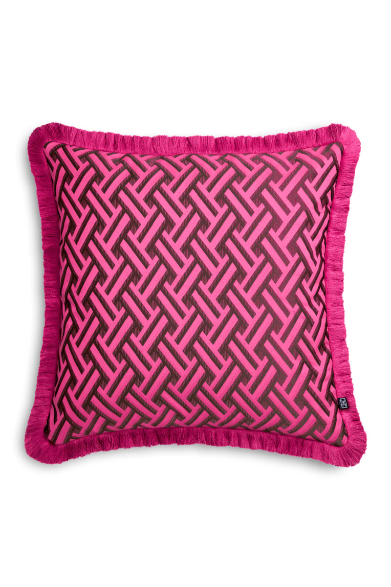 Dark Pink Fringed Cushion | Eichholtz Doris | Oroatrade.com