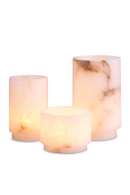 Cylindrical Alabaster Tealight Holders (3) | Eichholtz Leonidas | Oroatrade.com