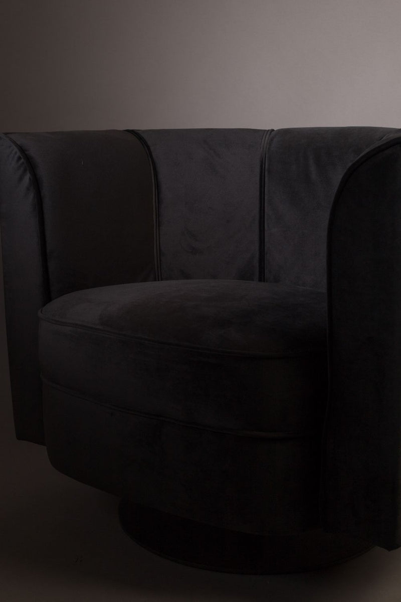 Black Velvet Accent Chair | Dutchbone Flower | Oroatrade.com