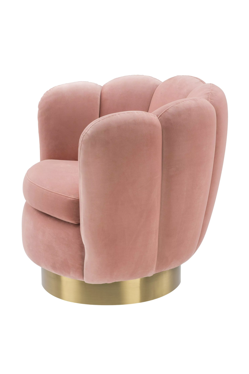Blush Velvet Scalloped Swivel Chair | Eichholtz Mirage | Oroatrade.com